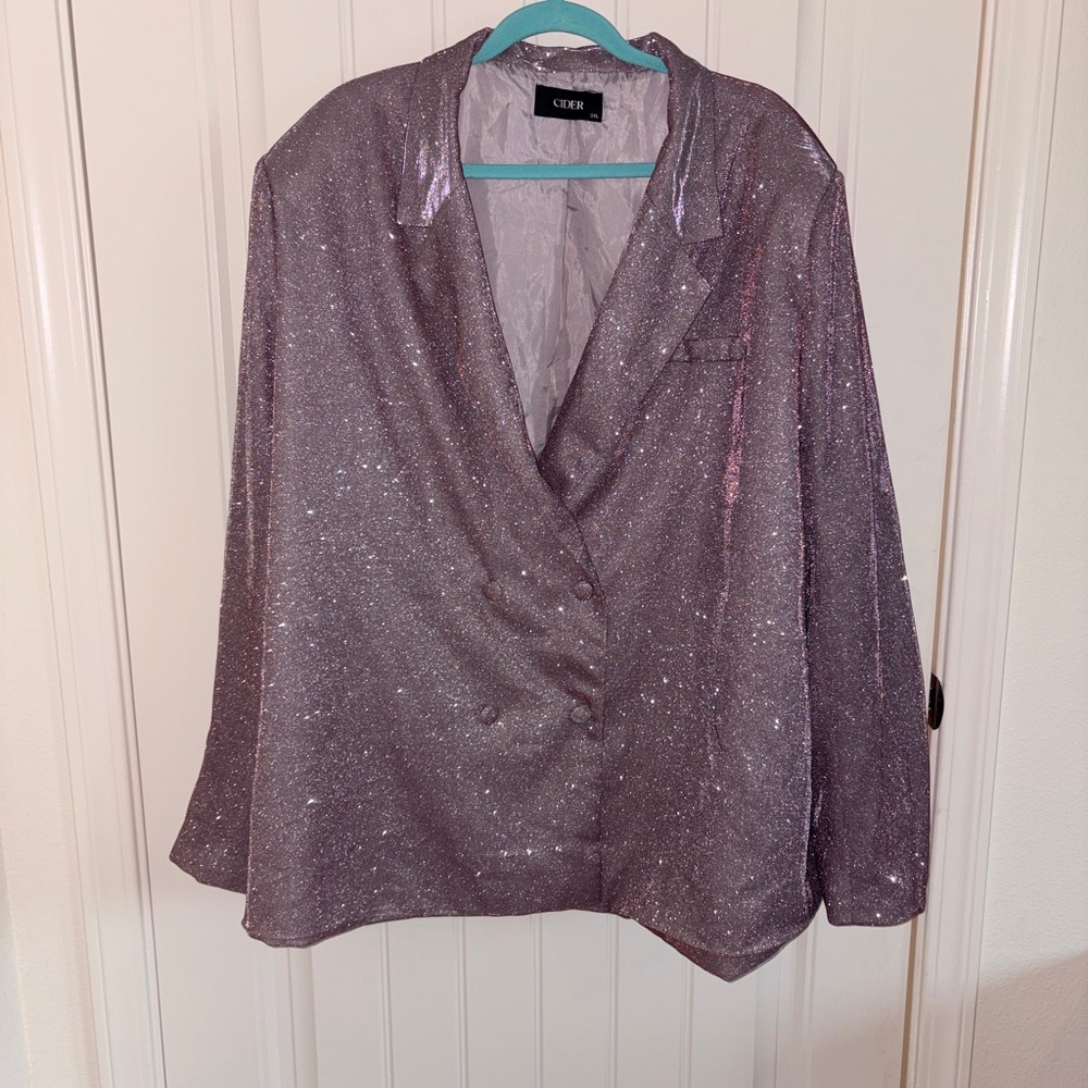 Cider Women's Glittering Lavender Blazer
